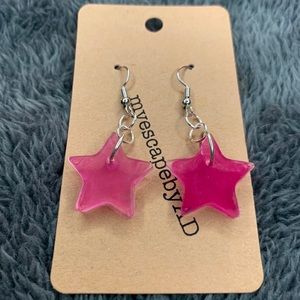 Pink Star Earrings